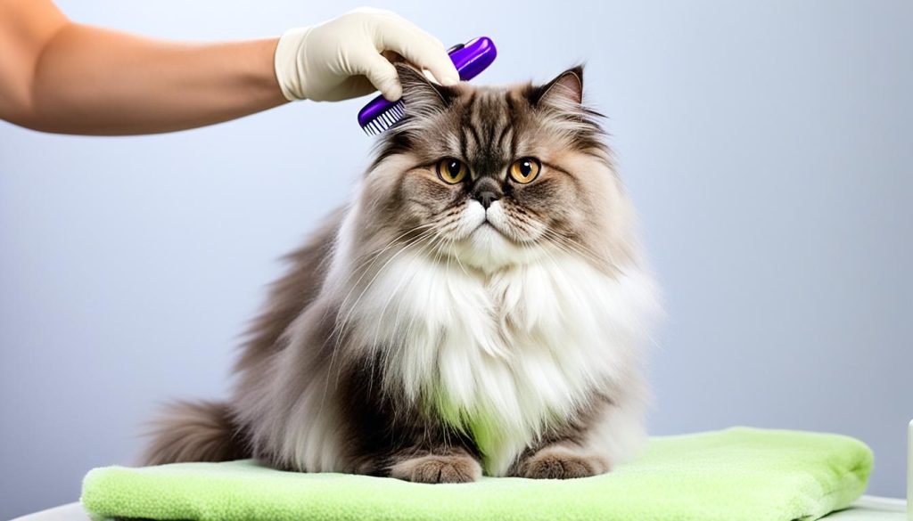 Persian cat grooming