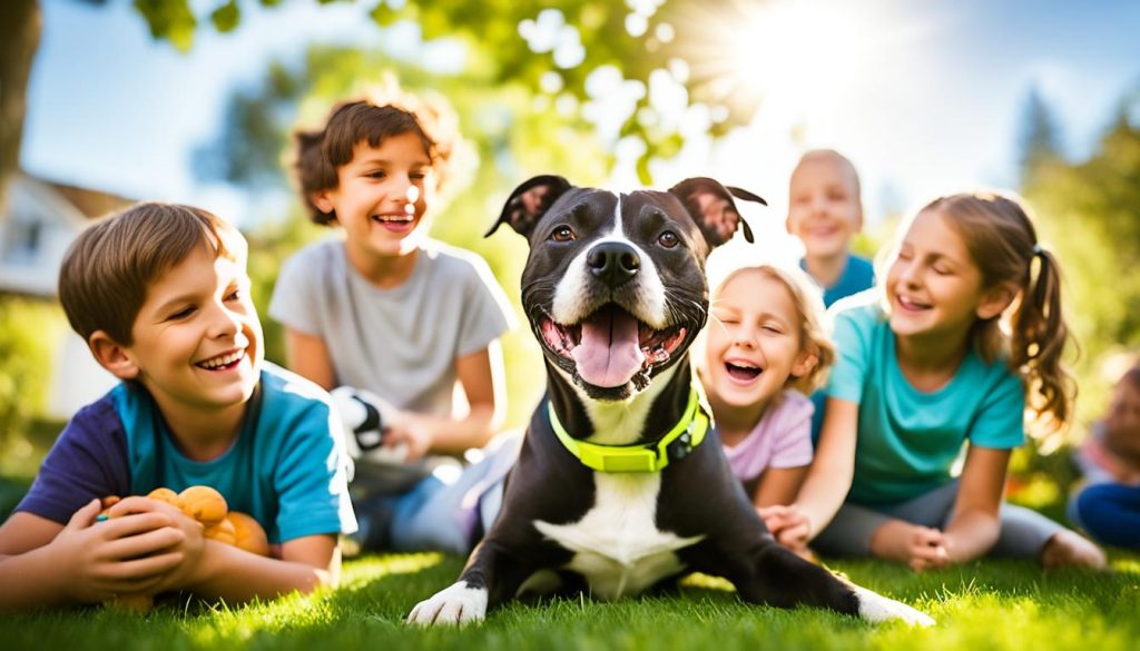 Staffordshire Bull Terrier with Children