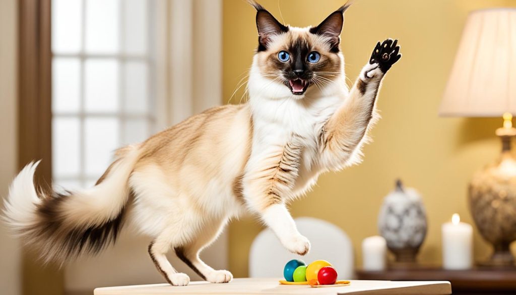 Balinese cat playing