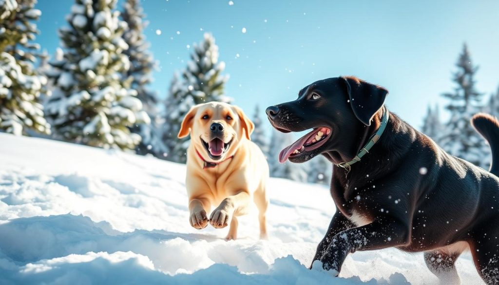 Labrador Retriever in the Snow