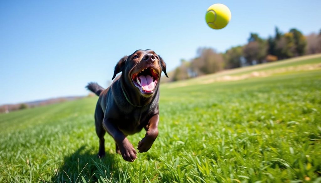 Labrador retrieving a ball